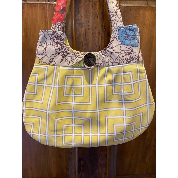 Boho Fabric Shoulder Bag Yellow Pattern Purse Hippie Vibe - Picture 2 of 8